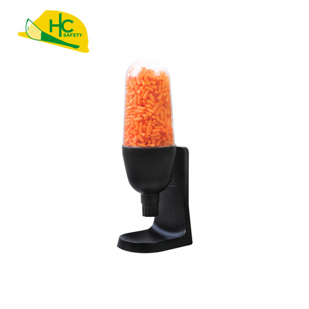 Earplug dispenser for 500 earplugs - The earplug dispenser can be wall-mounted or placed in a standing position.